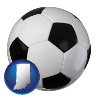 indiana map icon and a soccer ball