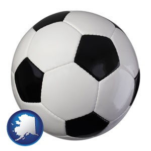 a soccer ball - with Alaska icon