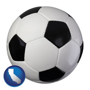 a soccer ball - with California icon