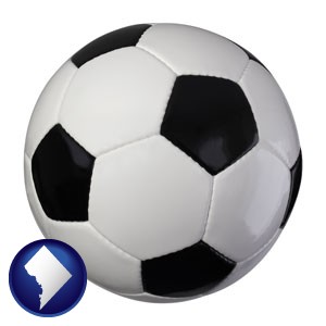 a soccer ball - with Washington, DC icon
