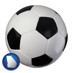 a soccer ball - with Georgia icon
