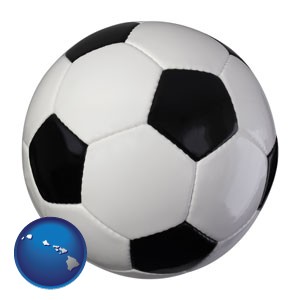 a soccer ball - with Hawaii icon