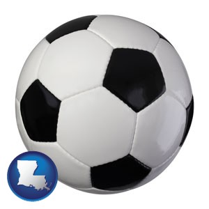a soccer ball - with Louisiana icon