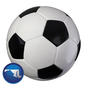 a soccer ball - with Maryland icon