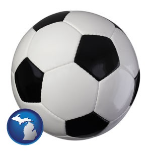 a soccer ball - with Michigan icon