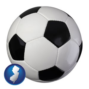 a soccer ball - with New Jersey icon