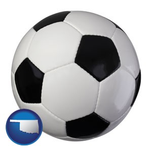 a soccer ball - with Oklahoma icon