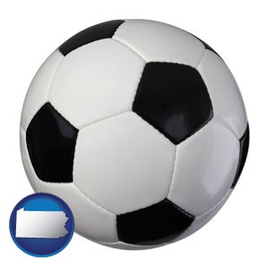 a soccer ball - with Pennsylvania icon