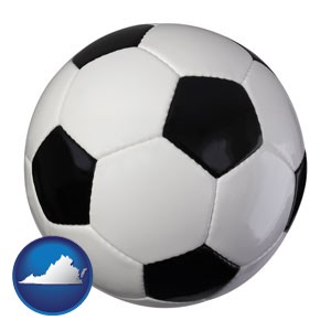 a soccer ball - with Virginia icon