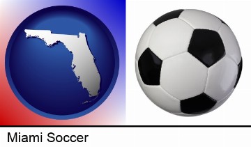 a soccer ball in Miami, FL